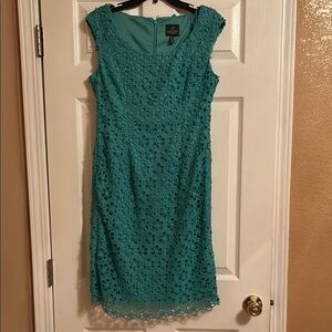Elegant Teal Lace Dress